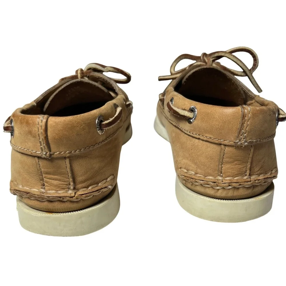 Sperry Top-Sider Authentic Original 2-Eye Boat‎ Shoes Tan Leather 7.5M Preppy